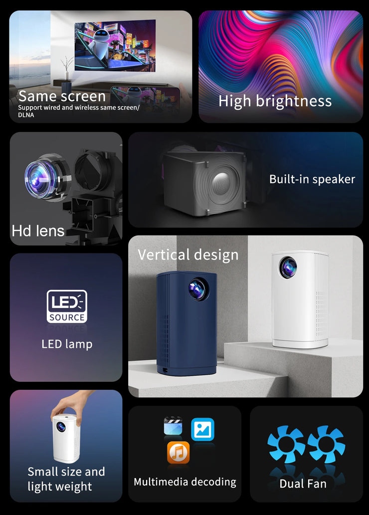 Mini Smart WiFi 4K Portable Projector