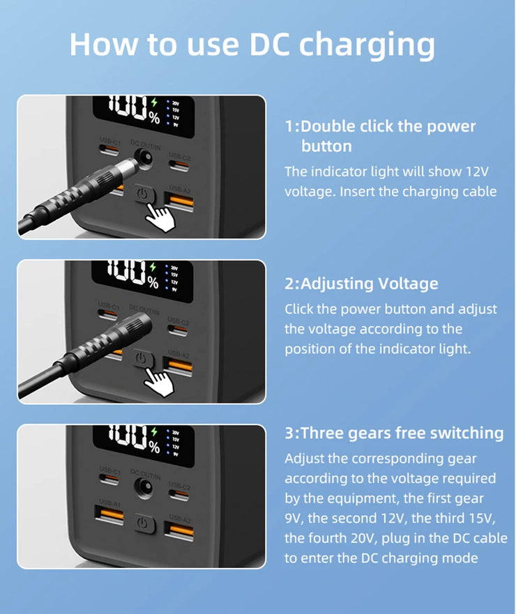 PSOOO 100000mAh 65W Fast Charging Power Bank