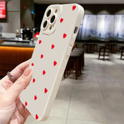 iPhone 7–15 Pro Max Red Love Heart Soft Case