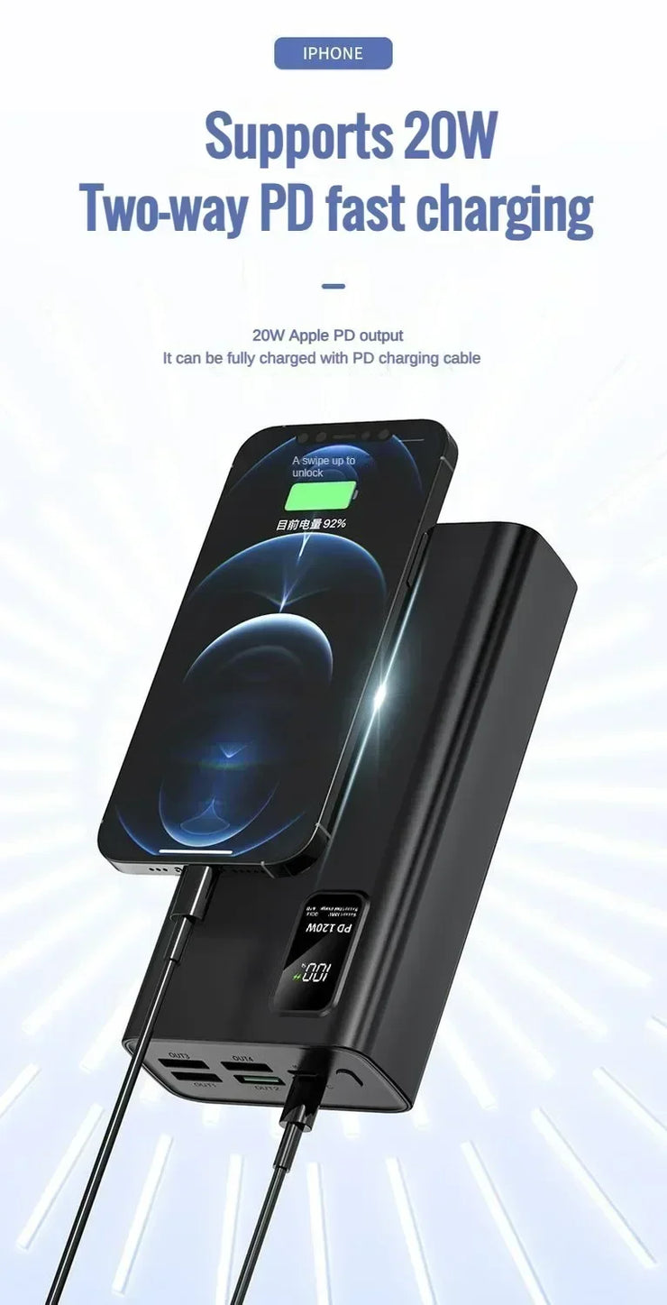 30000mAh 120W PD3.0 Power Bank with Display