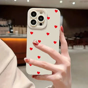 iPhone 7–15 Pro Max Red Love Heart Soft Case