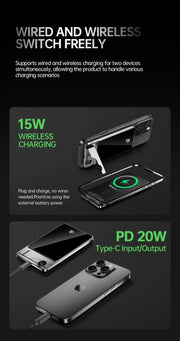 20000mAh PD20W Wireless Power Bank w/ Cable