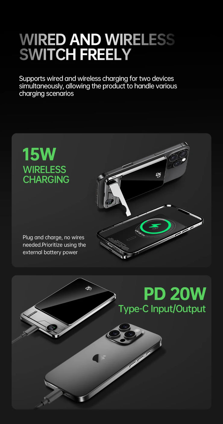 20000mAh PD20W Wireless Power Bank w/ Cable