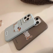 Cute Puppy Embroidery iPhone Case