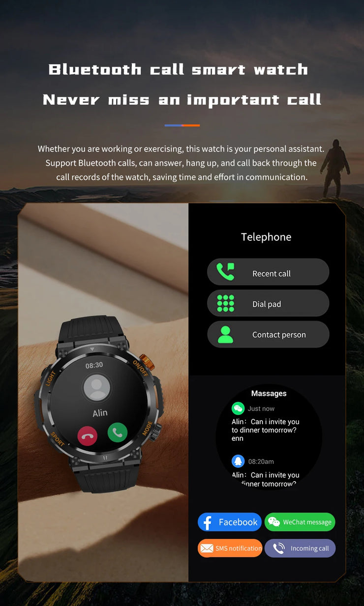 Men’s Smartwatch with HD Screen & Bluetooth Call