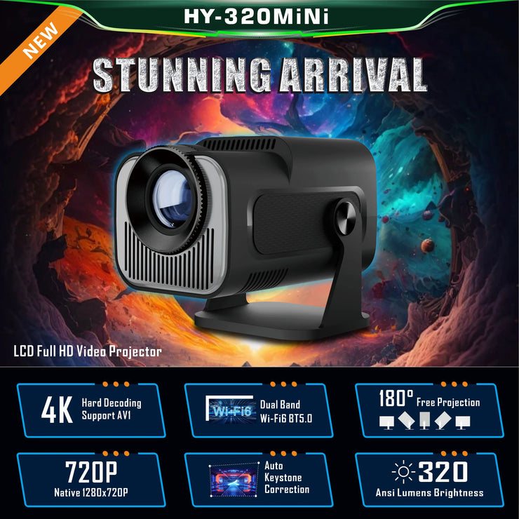 HY-320 Mini Android 11 4K Projector