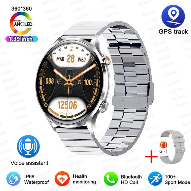 2025 AMOLED Smartwatch with GPS & Bluetooth