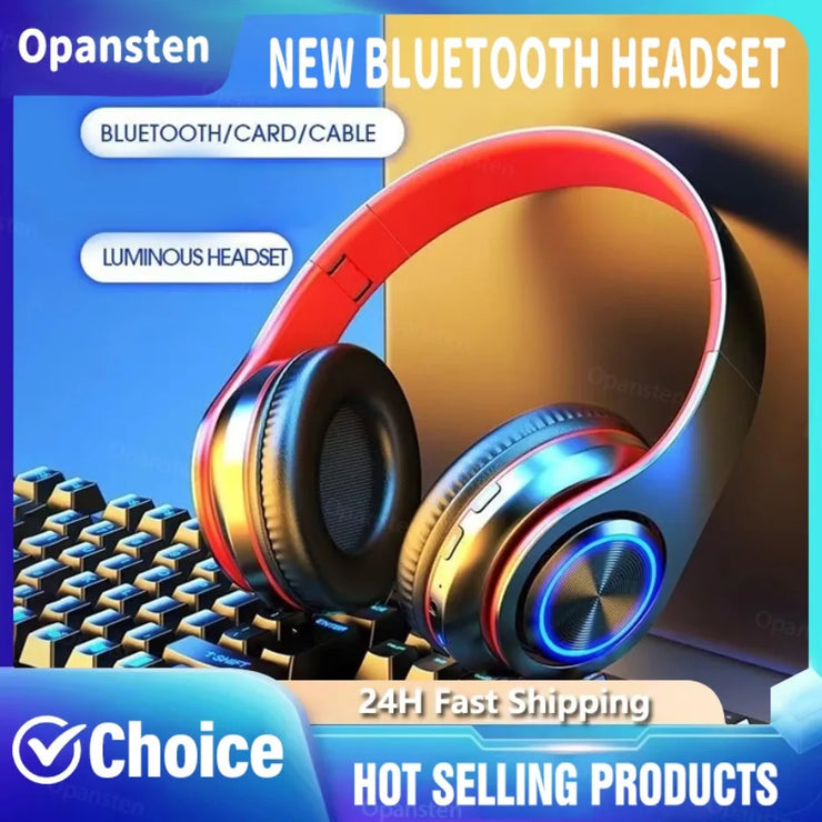 Wireless Gaming Headset w/ Mic & RGB Lights