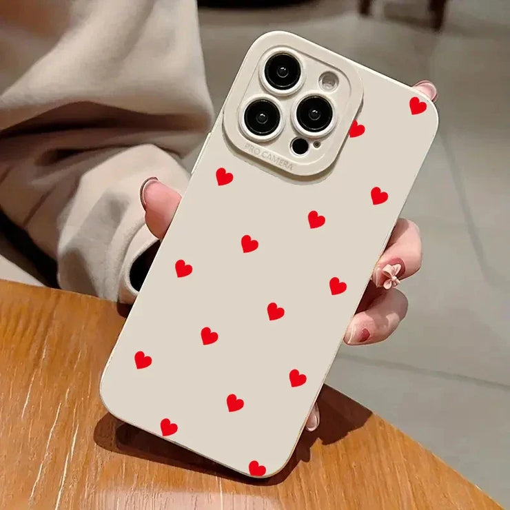 iPhone 7–15 Pro Max Red Love Heart Soft Case