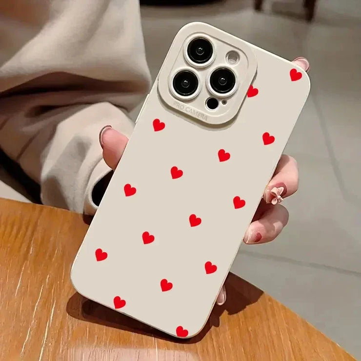 iPhone 7–15 Pro Max Red Love Heart Soft Case