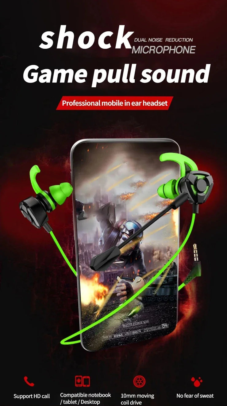 Wired Gaming Earbuds with Mic – Universal Headset