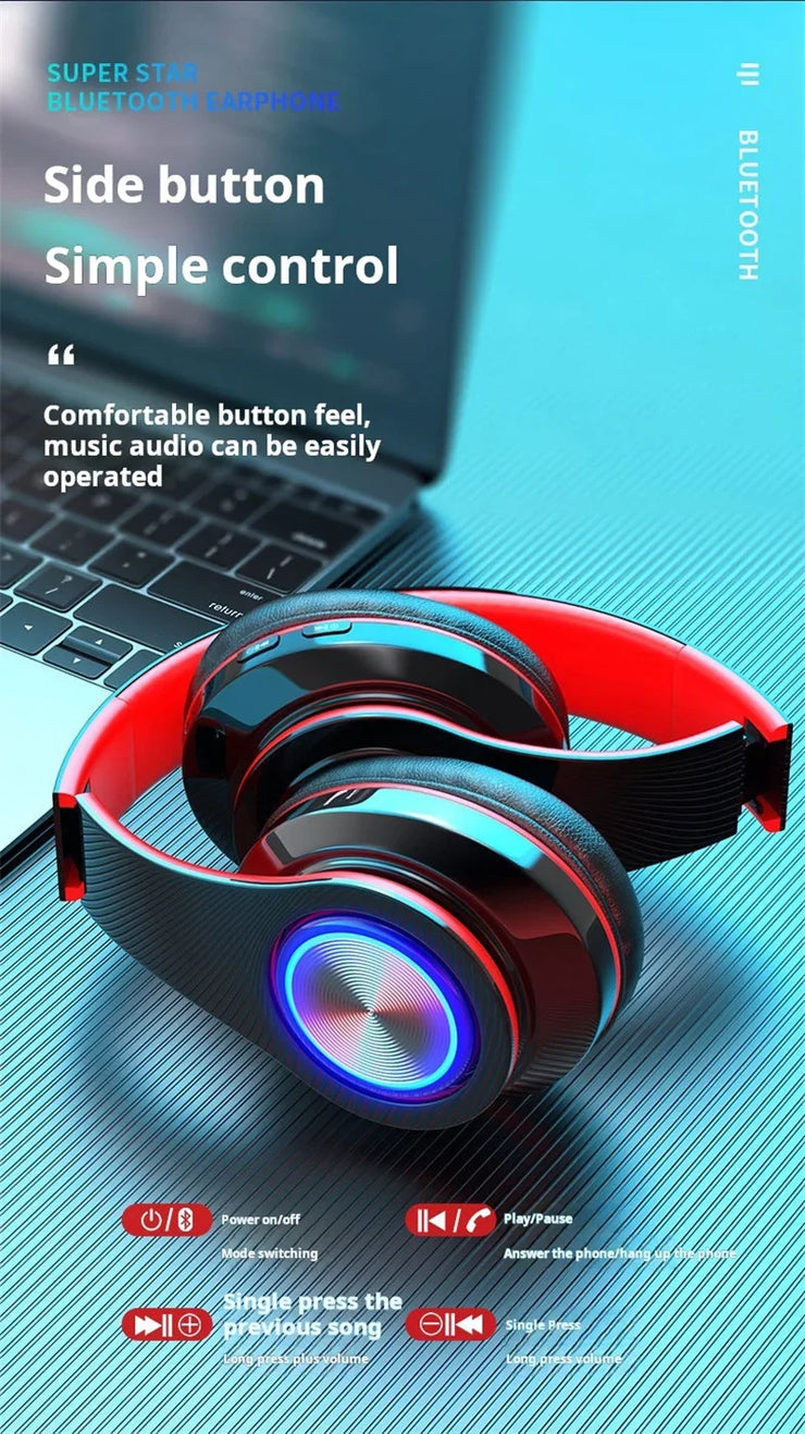 Wireless Gaming Headset – RGB Lights & Mic
