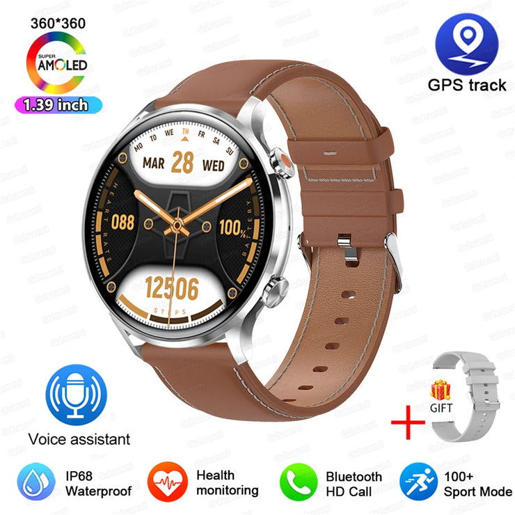 2025 AMOLED Smartwatch with GPS & Bluetooth