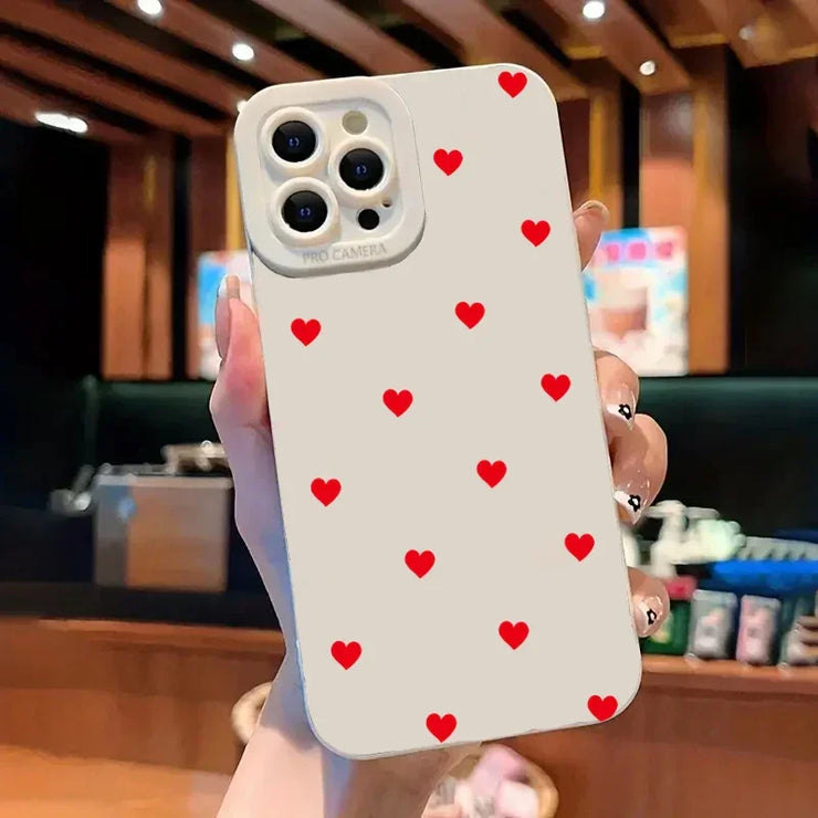 iPhone 7–15 Pro Max Red Love Heart Soft Case