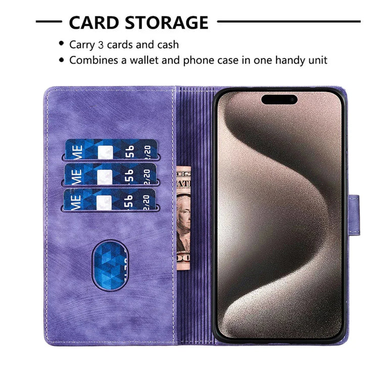 iPhone 15/14/13 Flip Leather Wallet Case – Cat & Butterfly