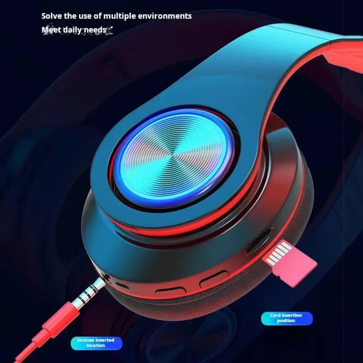 Wireless Gaming Headset w/ Mic & RGB Lights