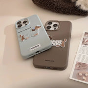 Cute Puppy Embroidery iPhone Case