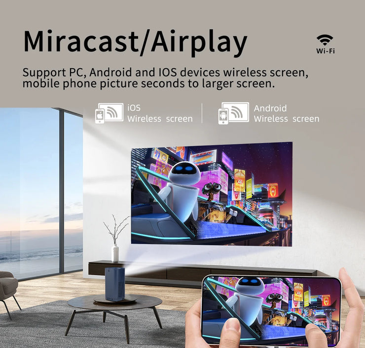 Mini Smart WiFi 4K Portable Projector