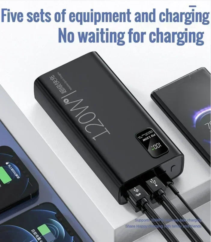 30000mAh 120W PD3.0 Power Bank with Display