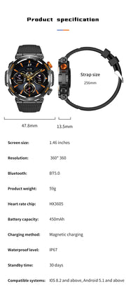 Men’s Smartwatch with HD Screen & Bluetooth Call