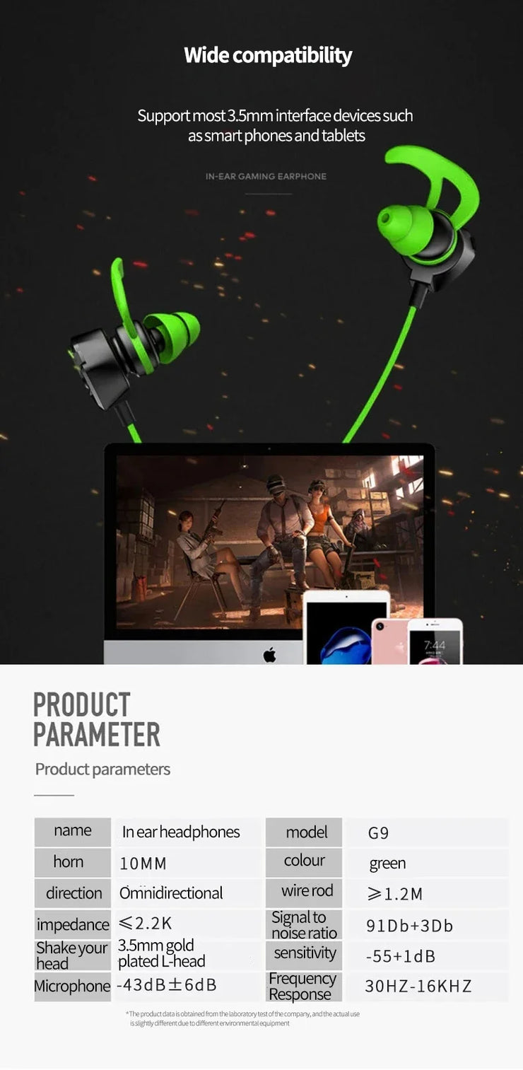 Wired Gaming Earbuds with Mic – Universal Headset