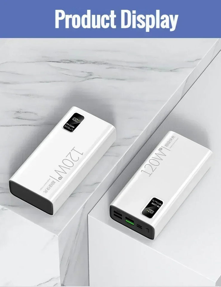 30000mAh 120W PD3.0 Power Bank with Display