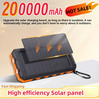 200000mAh Solar Power Bank Fast Charger
