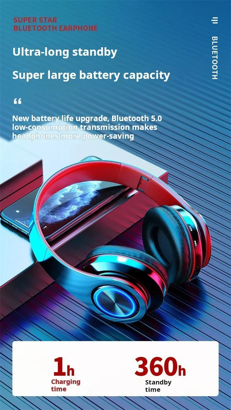 Wireless Gaming Headset w/ Mic & RGB Lights