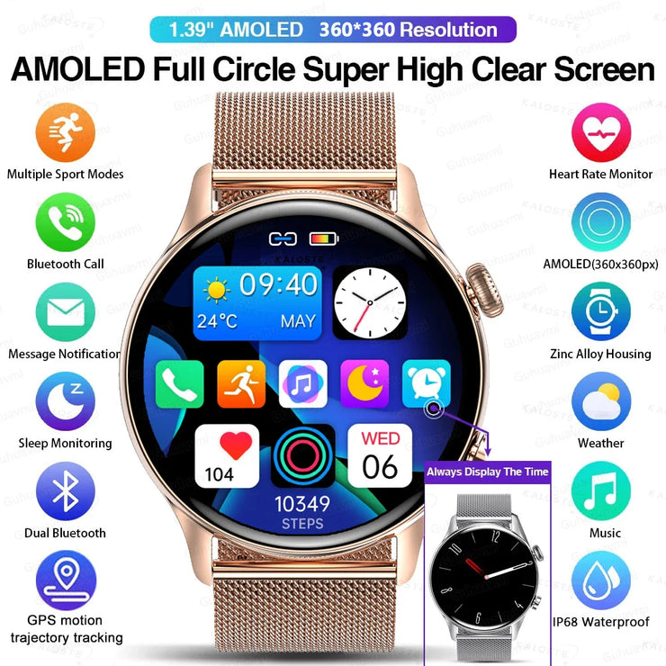 2025 AMOLED Smartwatch with GPS & Bluetooth