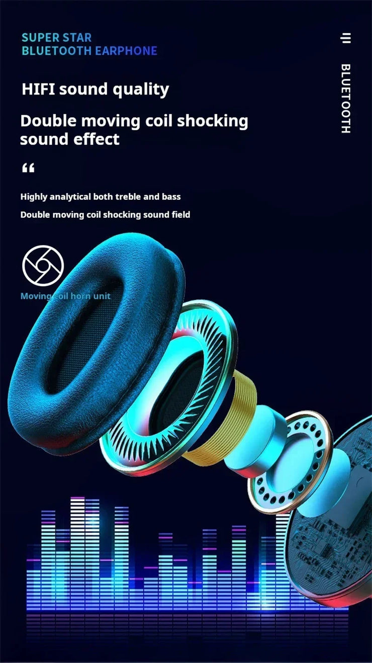Wireless Gaming Headset w/ Mic & RGB Lights
