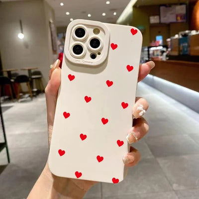 iPhone 7–15 Pro Max Red Love Heart Soft Case