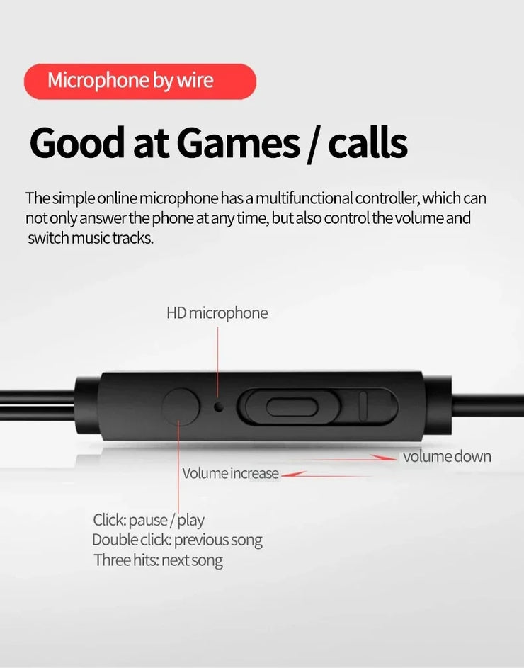 Wired Gaming Earbuds with Mic – Universal Headset