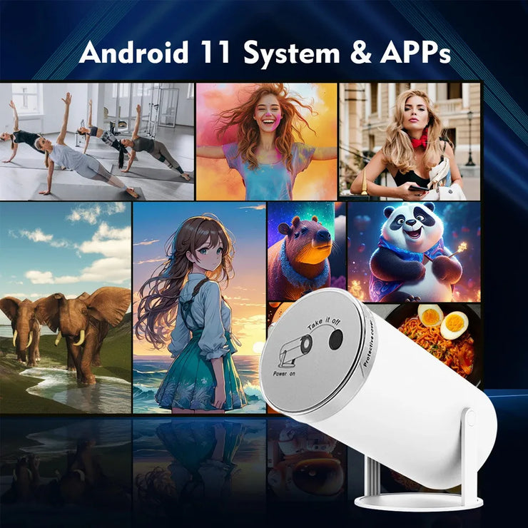 DITONG HY300 Plus 4K HD WiFi Mini Projector