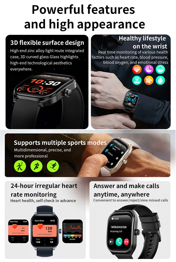 2.01'' AMOLED Smart Watch | Waterproof & Calls