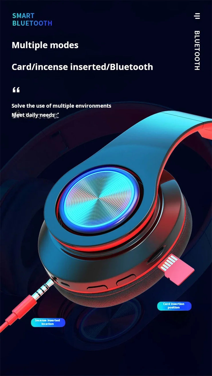 Wireless Gaming Headset – RGB Lights & Mic
