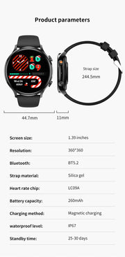 2025 AMOLED Smartwatch with GPS & Bluetooth