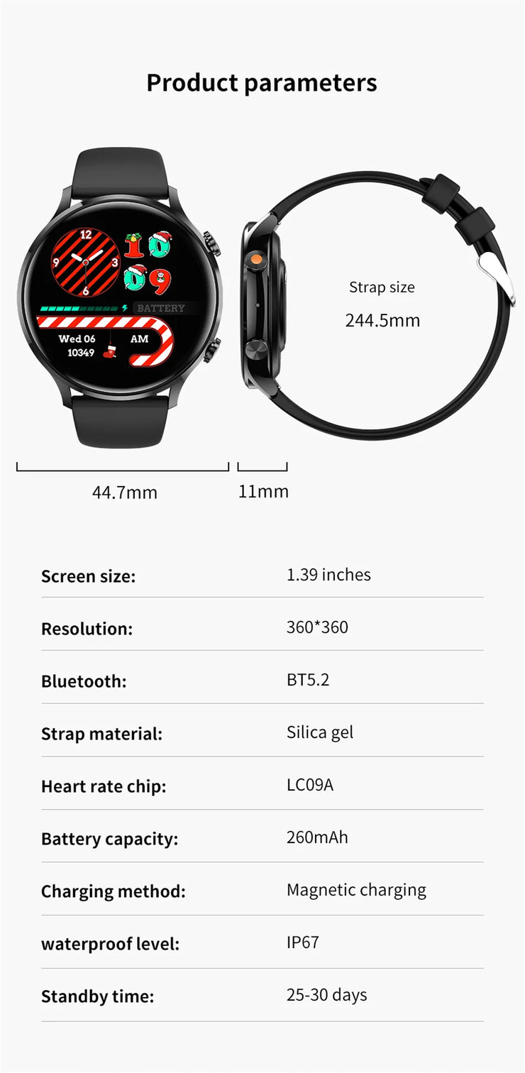 2025 AMOLED Smartwatch with GPS & Bluetooth