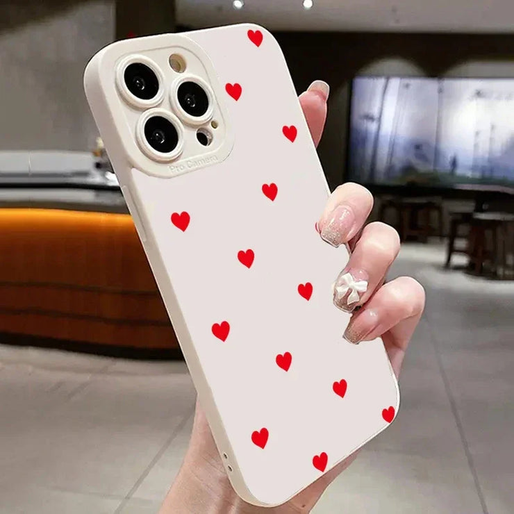 iPhone 7–15 Pro Max Red Love Heart Soft Case