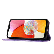iPhone 15/14/13 Flip Leather Wallet Case – Cat & Butterfly