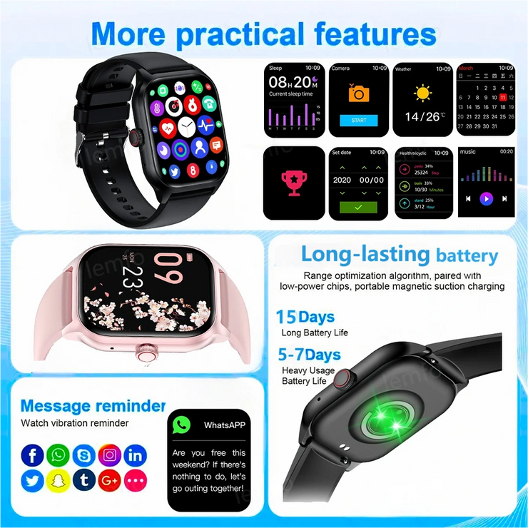 Waterproof Smartwatch with Fitness Tracker